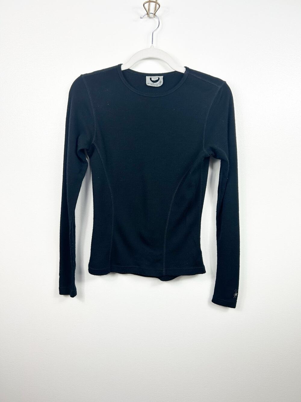Smartwool 100% Merino Wool Black Long Sleeved Tee Base Layer Women’s Size Small